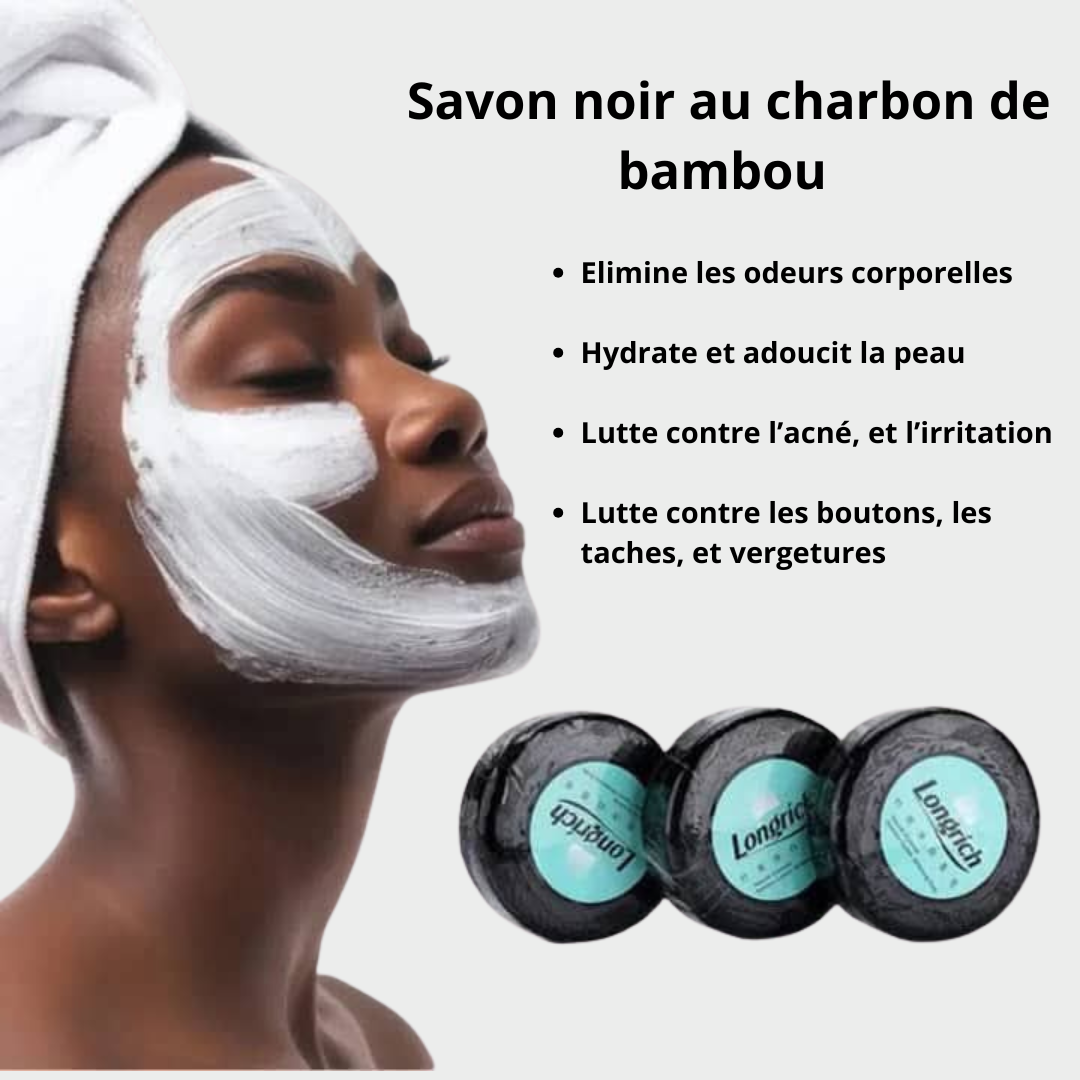 🖤 Savon Longrich au Charbon de Bambou