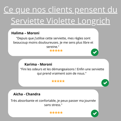 Serviette Hygiénique Violette Longrich