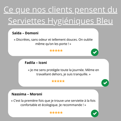 Serviette Hygiénique Bleue Longrich